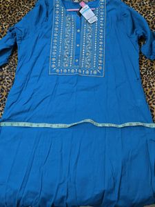 Free delivery Blue Embroidered Kurta