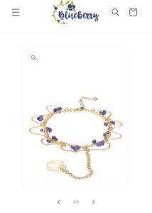 Boho Blue Beaded Toe Ring Anklet