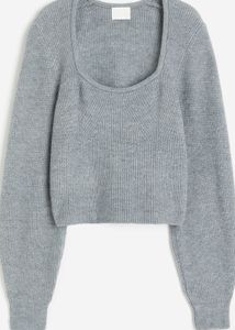 H&amp;M Grey Rib-Knit Jumper