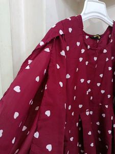 Maroon Heart Peplum Top