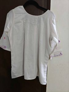 Embroidered White Kurta