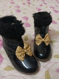 Black Boots With Bow