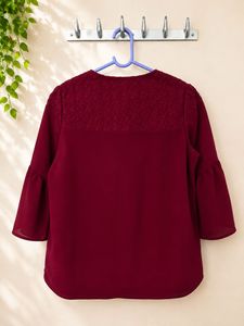 Maroon Embroidered Top