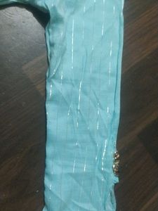 Blue Kurta with Silver Stripes