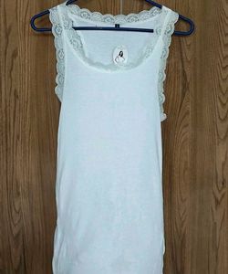 White Lace Trim Cami Top