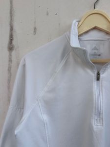 Adidas White 1/4 Zip Long Sleeve Top