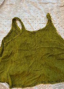 Boho Embroidered Green Kurta Top