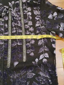 Unique Transparent Velvet Embellished Shirt