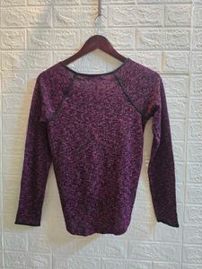 Purple Knot Front Long Sleeve Top