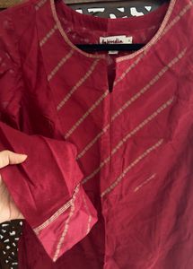 Like New Fabindia Pure Silk Brocade Festive Kurta