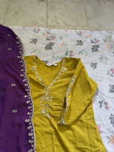 Mustard Kurta Set with Dupatta