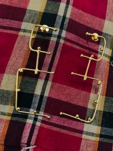 Unique Gold Toned Geometric Earrings