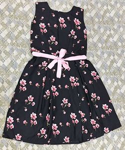 Floral Print Dress with Belt