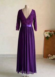 Elegant Purple Lace Gown