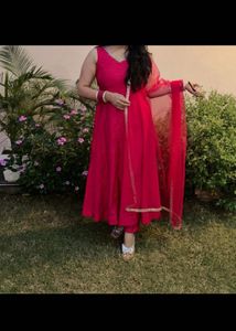 Vibrant Pink Kurta Set with Dupatta
