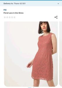 Rust colour Lace A-Line Dress❤️
