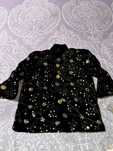 Embroidered Velvet Jacket for Special Occasions