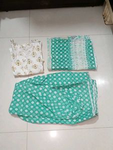 Green Polka Dot Kurta Set