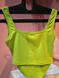 Lime Green Corset Style Tank Top