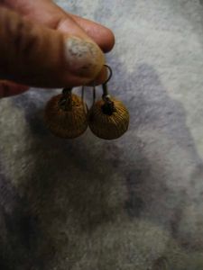 Dazzling golden jhumkas