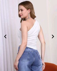 Chic One-Shoulder White Top
