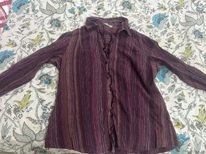 Striped Button-Up Blouse