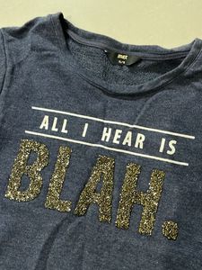Navy Blue 'BLAH' Graphic Sweatshirt
