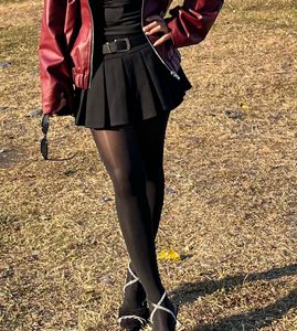 Black Pleated Skirt Shorts