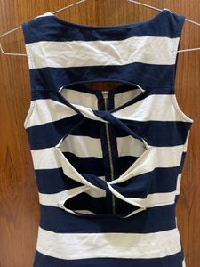 Striped Zip-Up Sleeveless Top