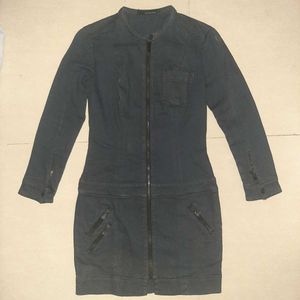 💎 Runway Chic Calvin Klein Denim Zip-Front Dress