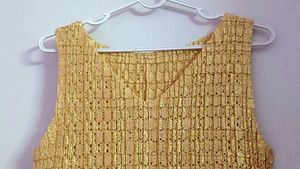 Golden Textured Sleeveless Top