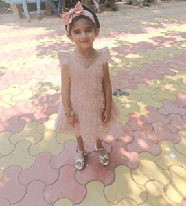 Preety peach baby frock
