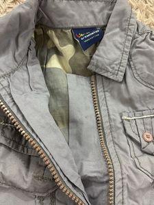Boys Grey Bomber Jacket with Patches