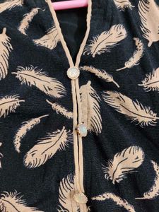 Stylish Feather Print Kurta