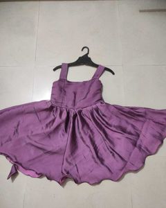 Women’s Purple Satin Fit & Flare Mini Dress with