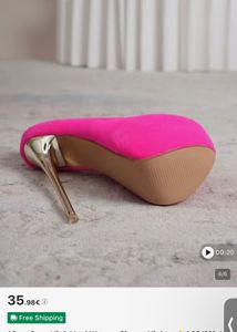 Hot Pink Stiletto Platform Heels