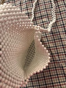 White Beaded Sling Bag