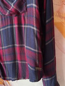 Red and Blue Plaid Long Sleeve Shirt
