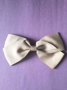 Cute Beige Ribbon Bow Hair Clip