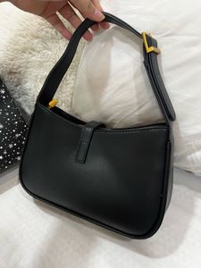 Saint Laurent Black YSL Hobo Bag