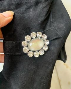 Vintage Suede Jewelled Boots
