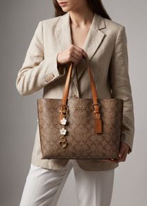 Coach Signature Tote Bag with Charms