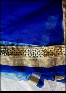 Vibrant Pink Lehenga Choli with Blue Dupatta