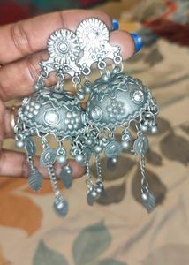 Boho Oxidized Silver Necklace