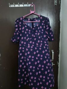 Floral Print Dress free size (A line)