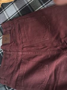 Maroon Wide Leg Jeans