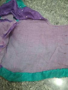 double side. saree with 2 colour  purple, see gree