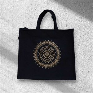 BEAUTIFUL (Rangoli) CANVAS BLACK TOTE/GIFTING BAG