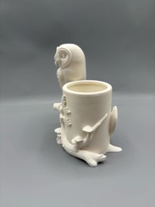 Wisdom of the Woods Owl Tree Trunk Desk Organizer