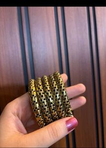 Chunky Gold Coil Bangles